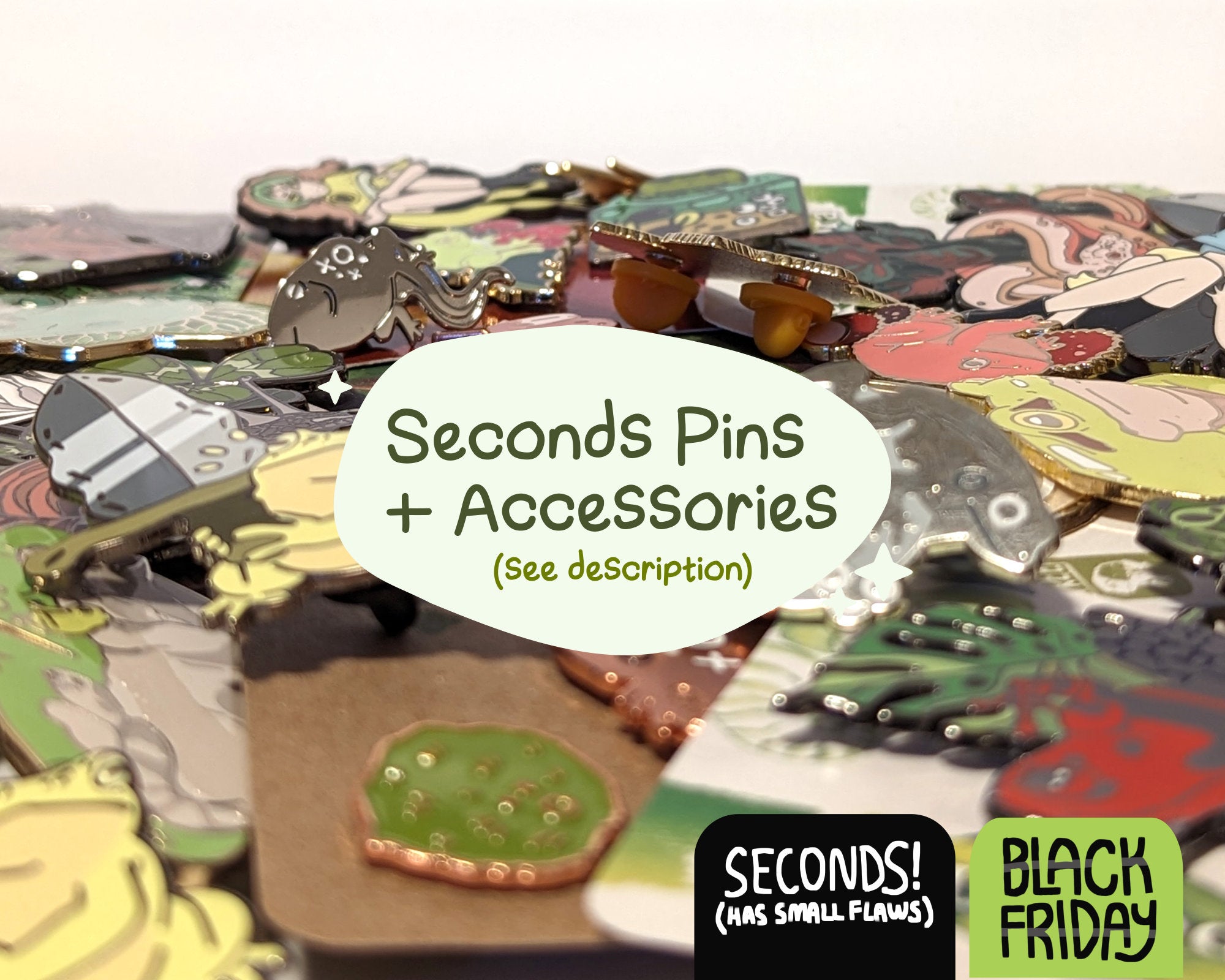 SECONDS enamel pins SALE - Lapel Badges - Wildship Studio