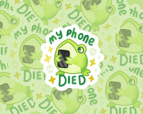 Phone Died 3" Glossy Die-Cut Vinyl Sticker