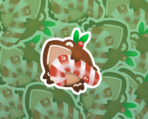 Gingerbread Frog 3" Vinyl Sticker - Holiday 2024