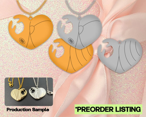 PREORDER Heartbug Stag Beetle Pendant - Valentines 2025 Gold or Silver Necklace