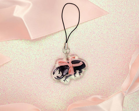 Bow Baby Beetle - Valentines 2025 Mini 1.5" Epoxy Phone Charm