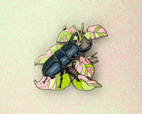 Stag Beetle Houseplant - Valentines 2025 Hard Enamel Pin